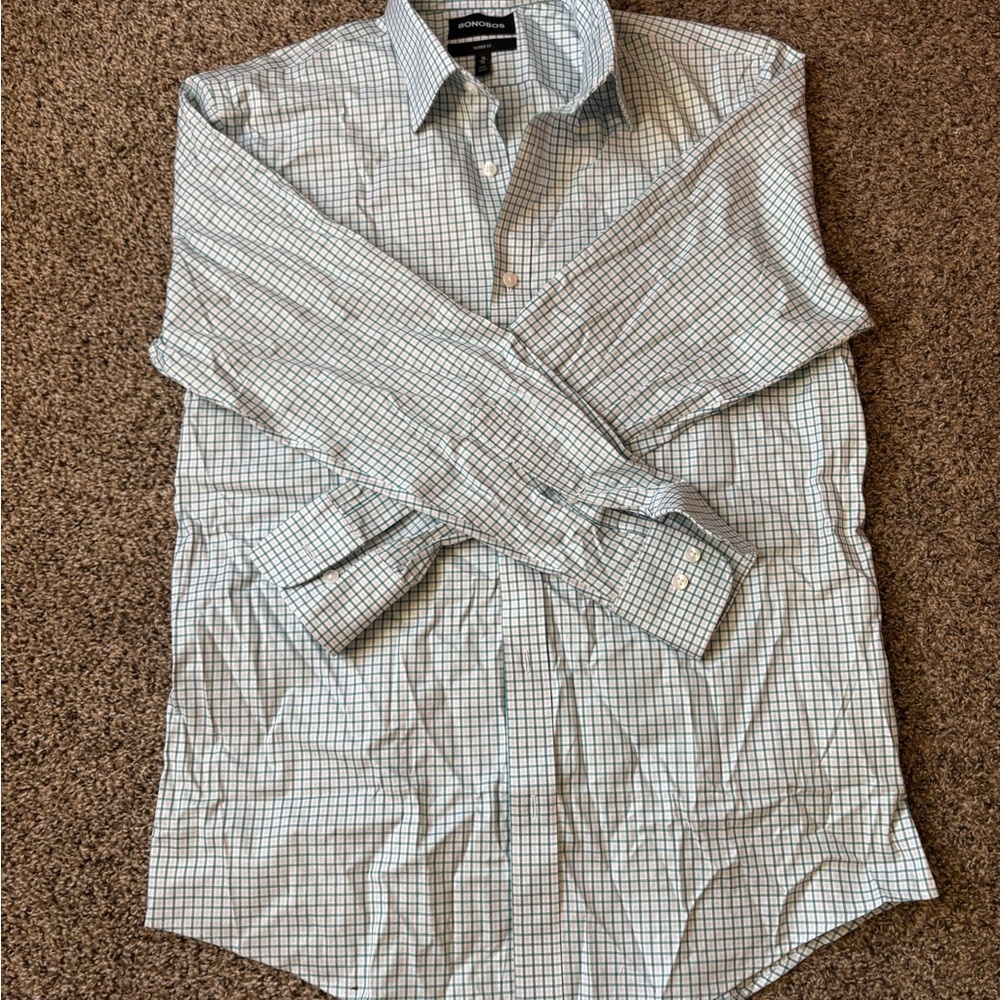 Bonobos Black and White Dress Shirt with Pointed Collar